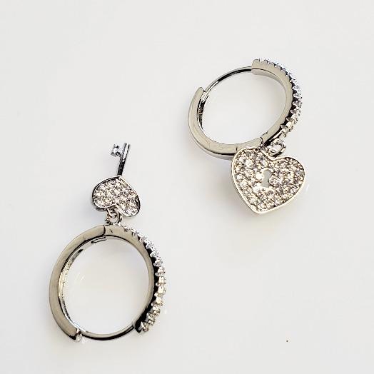 Lock & Key Sterling Silver Huggie Earrings - Pretty Fab Things