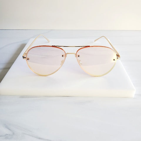 Gold Wire Large Glam Aviator Sunglasses - Pretty Fab Things
