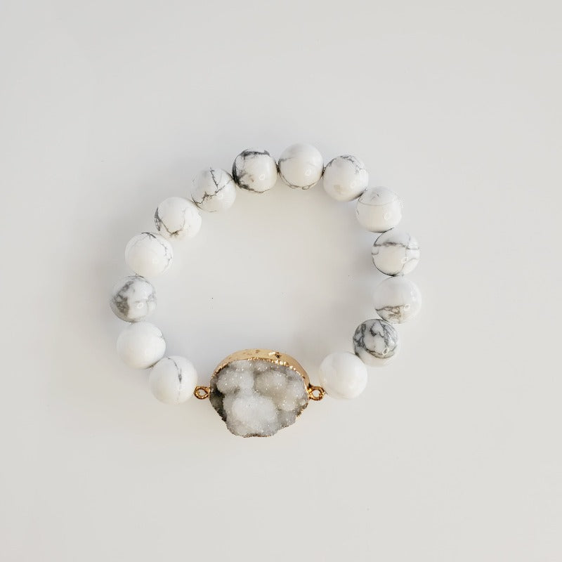 Winter White Druzy 3 Piece Crystal Pave Bracelet Set | Pretty Fab Things