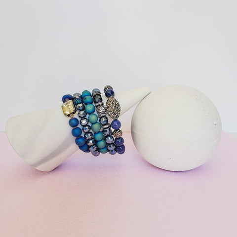Sapphire Five Piece Bracelet Set | Pretty Fab Things
