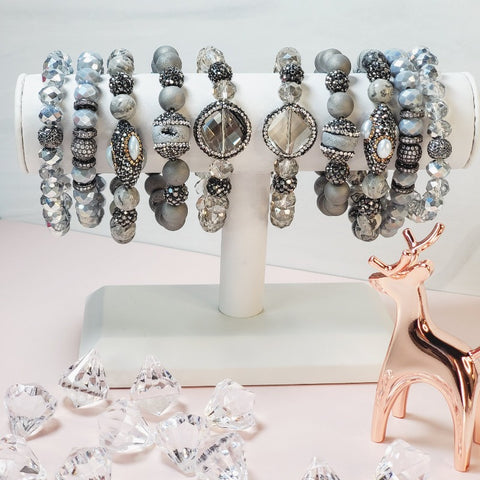 Silver Bling Five Piece Bracelet Set | Pretty Fab Things