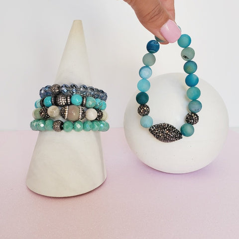 Totally Turquoise Crystal 5 Piece Bracelet Set