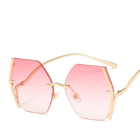 FAB Rimless Pink Over-sized Sunglasses - Pretty Fab Things