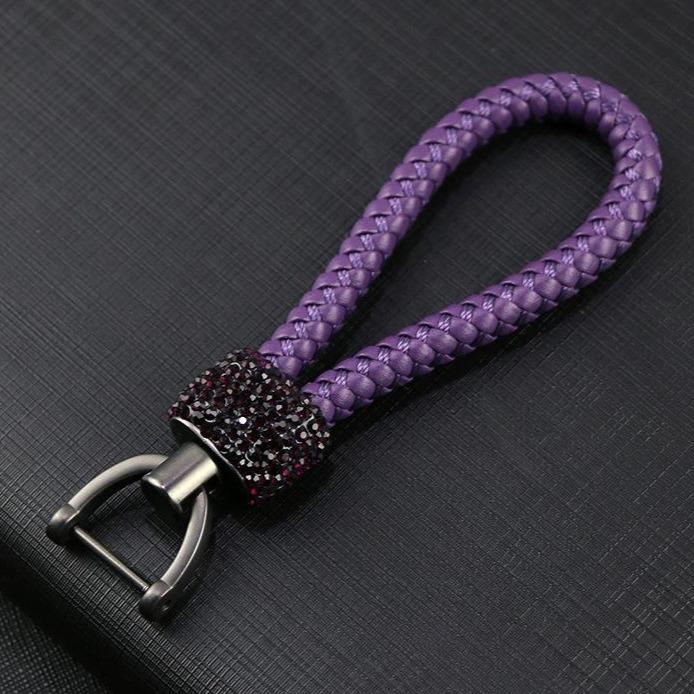 Crystal Braided Purple Rope Key Chain - Pretty Fab Things