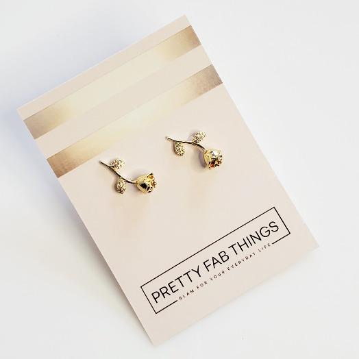 Crystal Rose Stud Flower Earrings - Pretty Fab Things