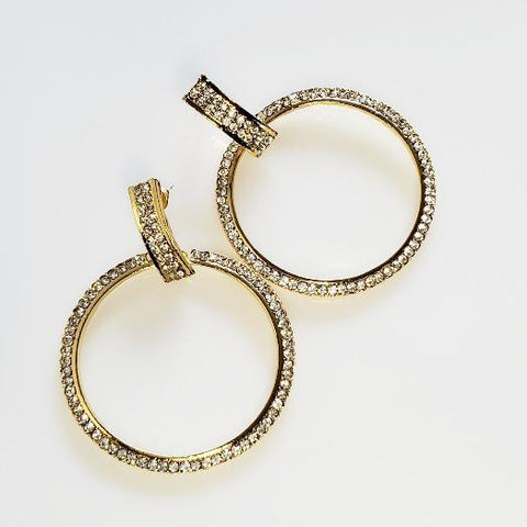 Heaven's Gold Hoop Crystal Earrings - Pretty Fab Things