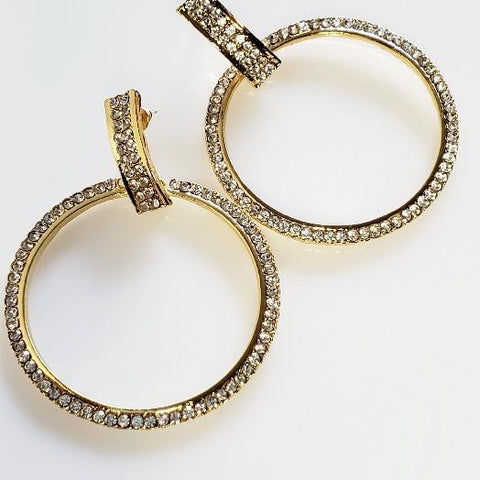 Heaven's Gold  Hoop Crystal Earrings - Pretty Fab Things