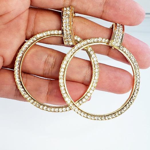 Heaven's Gold Hoop Crystal Earrings - Pretty Fab Things