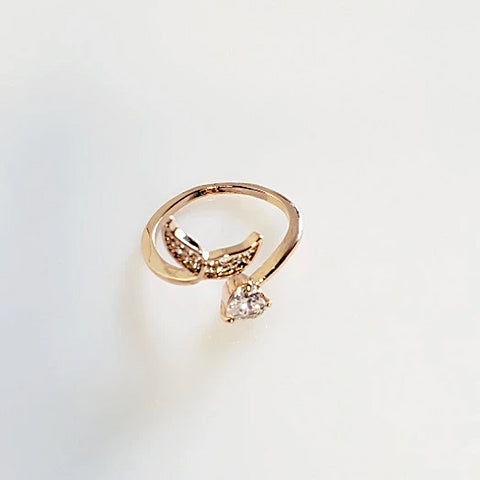 Rose Gold Mermaid Tail Adjustable Ring | Pretty Fab Things