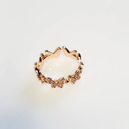 Rose Gold Adjustable Butterfly Ring | Pretty Fab Things