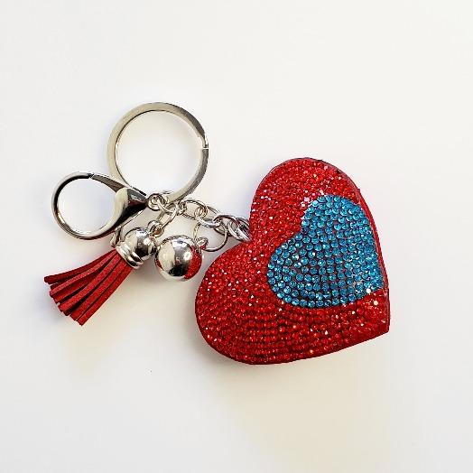 Heart Red Rhinestone Key Chain - Pretty Fab Things