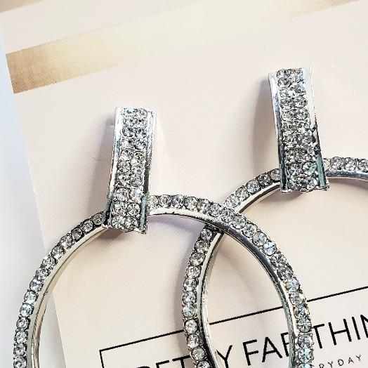 Heaven's Silver Hoop Crystal Earrings - Pretty Fab Things