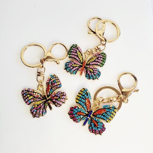 Butterfly Crystal Gold Key Chains - Pretty Fab Things