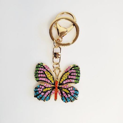 Butterfly Pink Crystal Key Chains - Pretty Fab Things