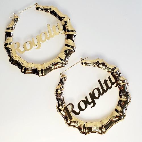 LATIFAH Gold Royalty Bamboo Hoop Earrings - Pretty Fab Things
