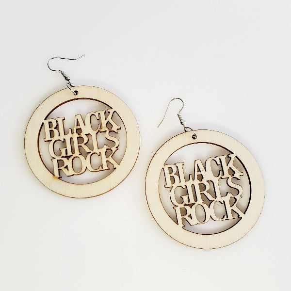 Black Girls Rock Wood Hoop Earrings | Pretty Fab Things