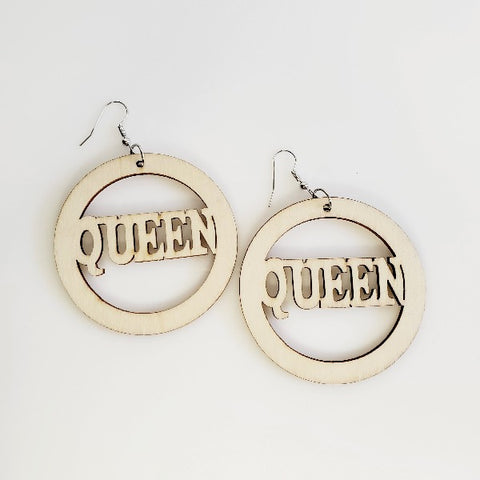 Queen Wood Hoop Earrings | Pretty Fab Things