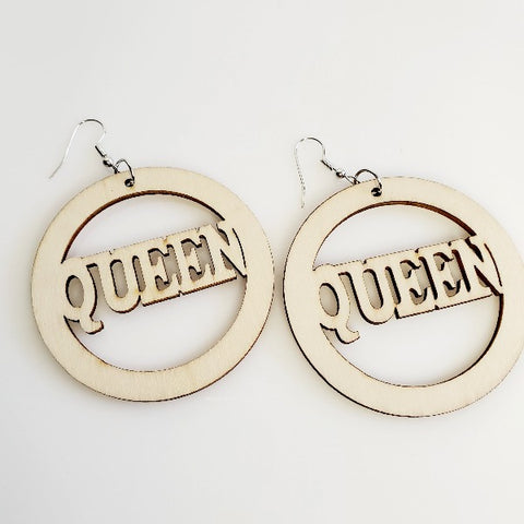 Queen Wood Hoop Earrings | Pretty Fab Things