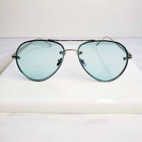 Green Wire Large Glam Aviator Sunglasses - Pretty Fab Things