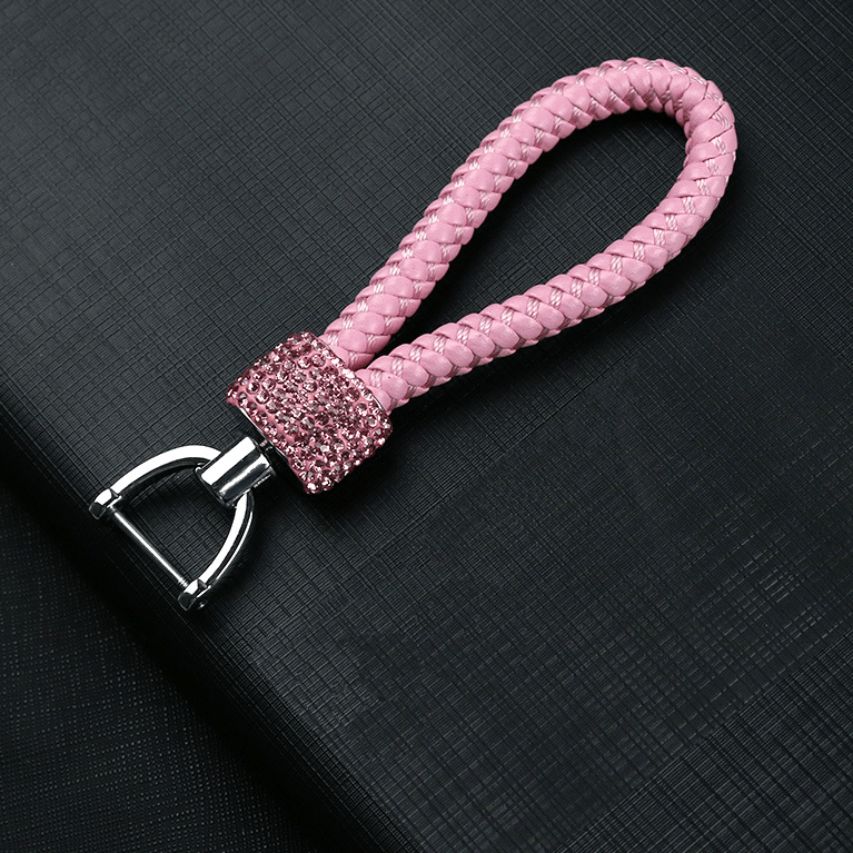 Crystal Braided Pink Rope Key Chain - Pretty Fab Things