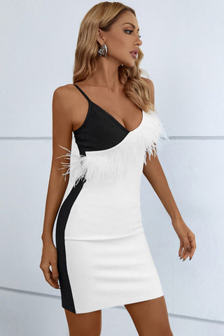 Girl Power Two-Tone Feather Dress