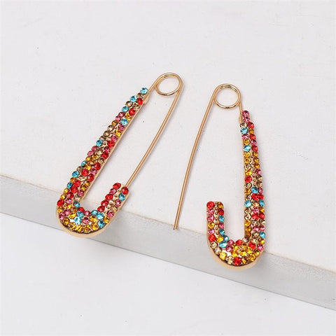 Micro Pave Rainbow Pin Earrings - Pretty Fab Things