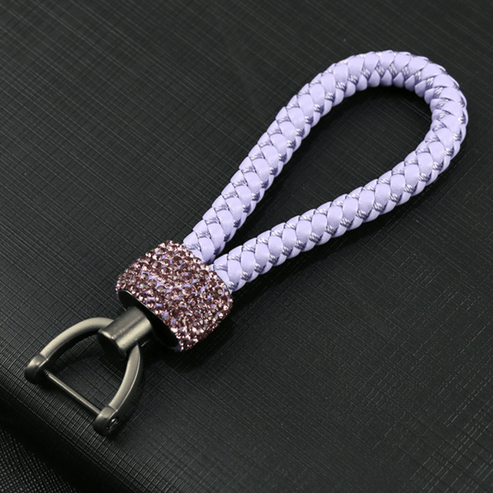 Crystal Braided Lilac Rope Key Chain - Pretty Fab Things