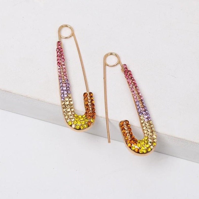 Micro Pave Rainbow Pin Earrings - Pretty Fab Things