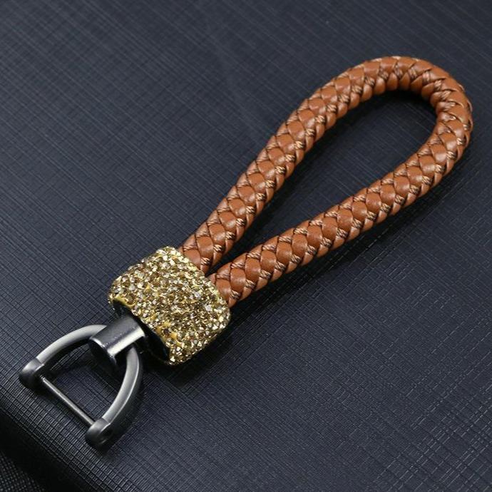 Crystal Braided Gold Rope Key Chain - Pretty Fab Things