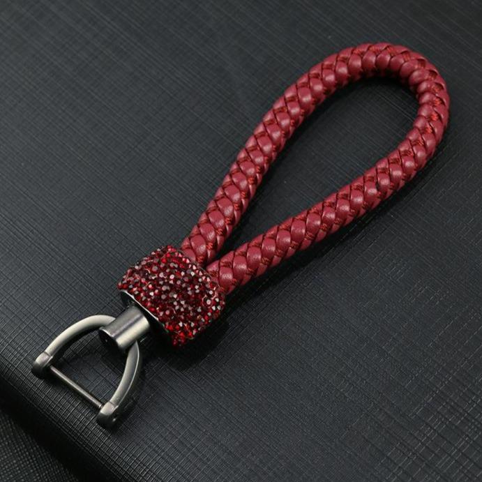Crystal Braided Red Rope Key Chain - Pretty Fab Things