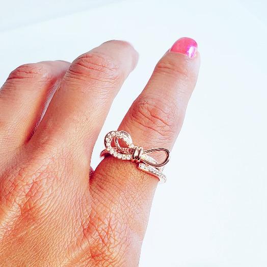 Bow-Tie Crystal Rose Gold Ring - Pretty Fab Things