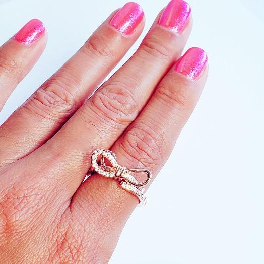 Bow-Tie Crystal Rose Gold Ring - Pretty Fab Things