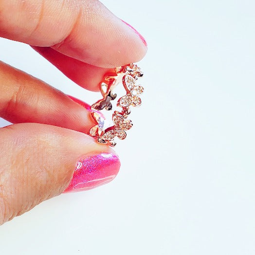 Rose Gold Adjustable Butterfly Ring | Pretty Fab Things