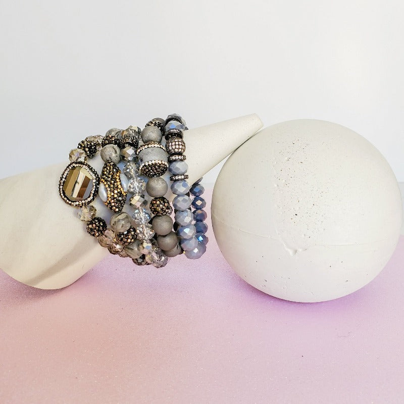 Silver Bling Five Piece Bracelet Set | Pretty Fab Things
