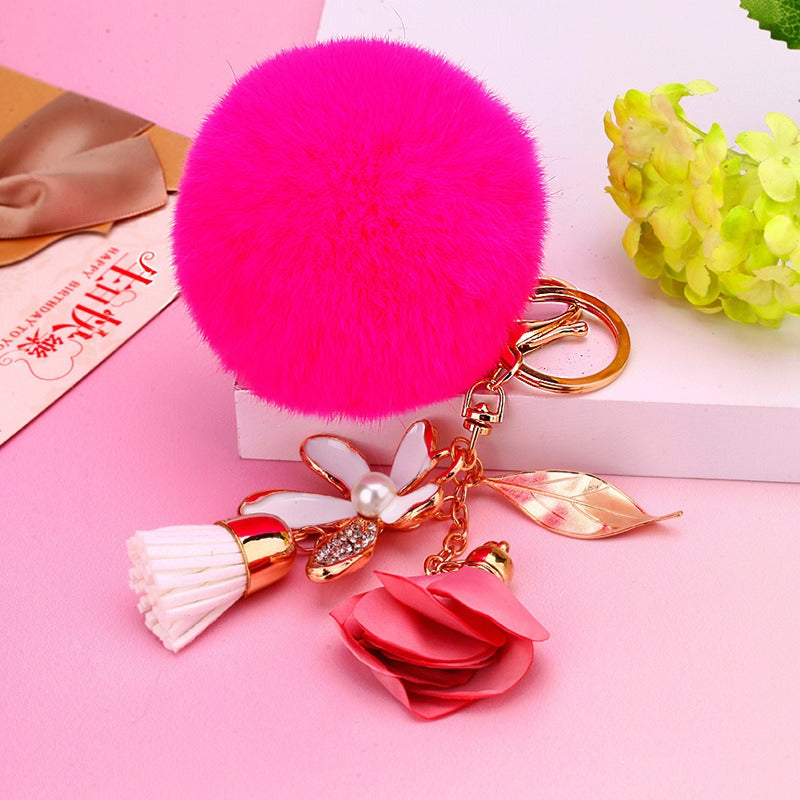 Fuchsia Pom Handbag Charm | Pretty Fab Things 