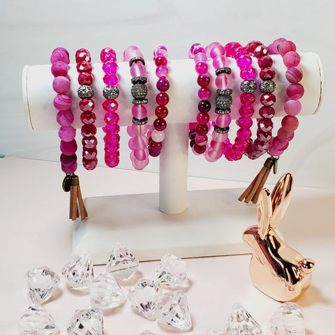 Passionate Pink Five Piece Bracelet Set | Pretty Fab Things