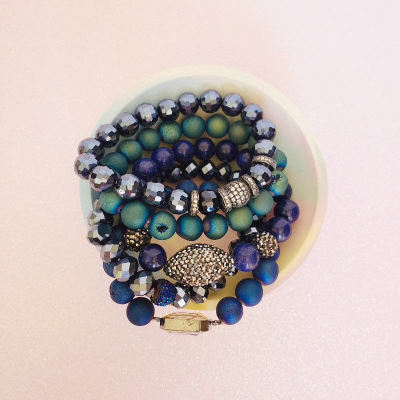 Sapphire Five Piece Bracelet Set | Pretty Fab Things