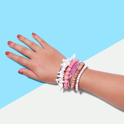 Summer of Love Pink 6 piece Fashion Bracelet Set | Pretty Fab Things