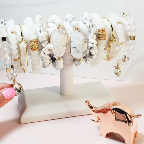White Party six piece glamour bracelet set | Pretty Fab Things