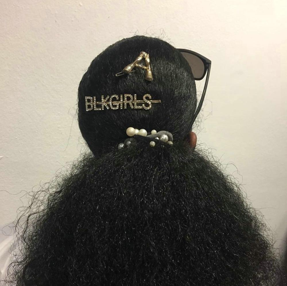 Gold Rhinestone Black Girls Word Hair Clips & Accessories - Pretty Fab Things