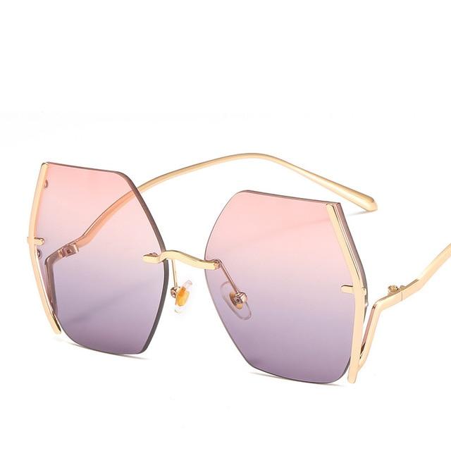 FAB Rimless Pink  Over-sized Sunglasses - Pretty Fab Things