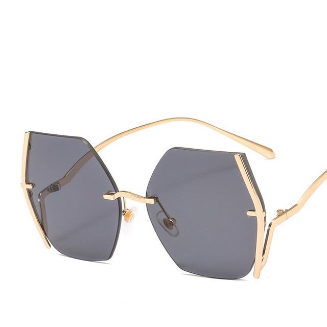 FAB Rimless Gold Over-sized Sunglasses - Pretty Fab Things