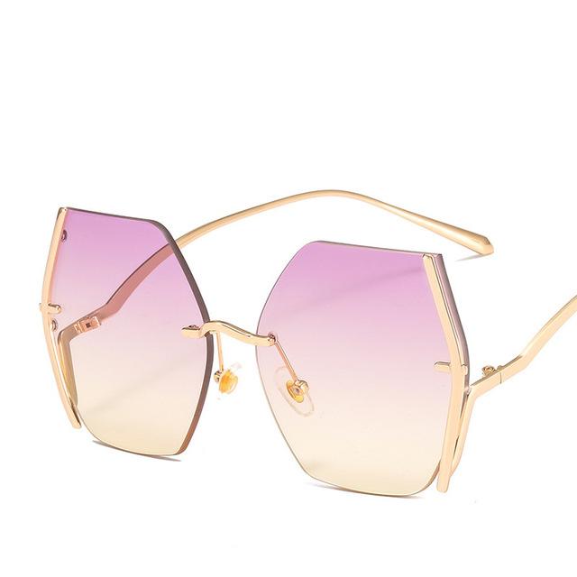 FAB Rimless Over-sized Gold Sunglasses - Pretty Fab Things